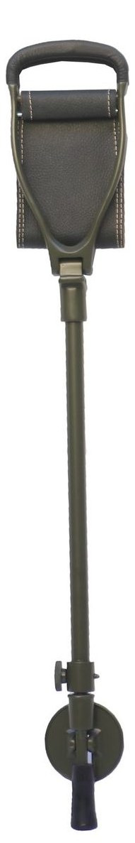 Luxury Olive Height-adjustable English Style Shooting stick with Brown Leather