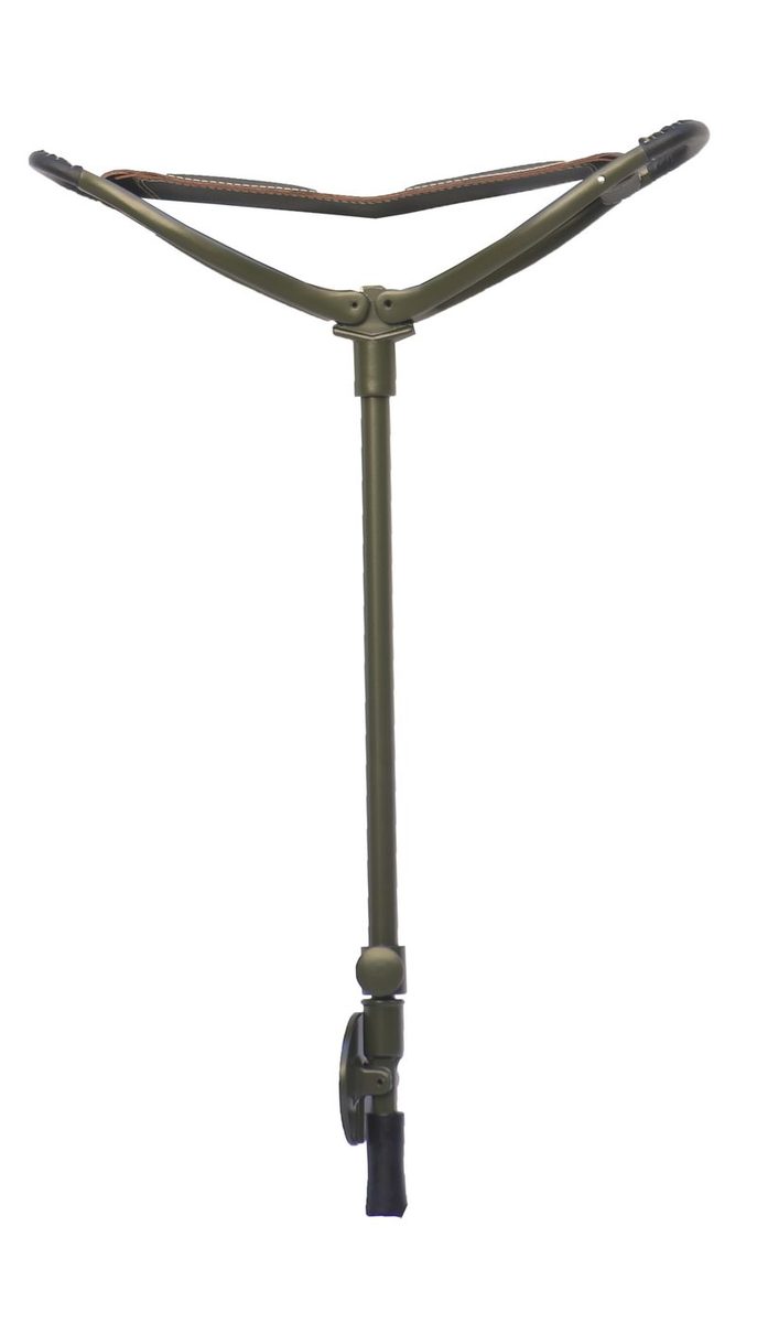 Luxury Olive Height-adjustable English Style Shooting stick with Brown Leather alternate view