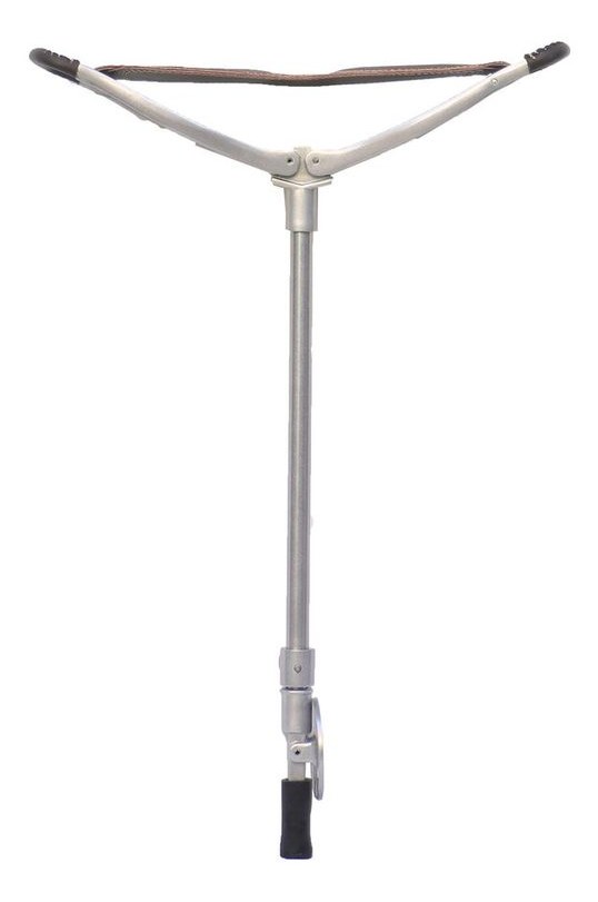 Height-adjustable English style shooting stick with brown leather alternate view