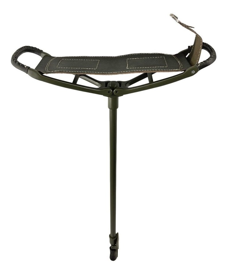 Luxury Tan Leather height-adjustable French style shooting stick with brass button