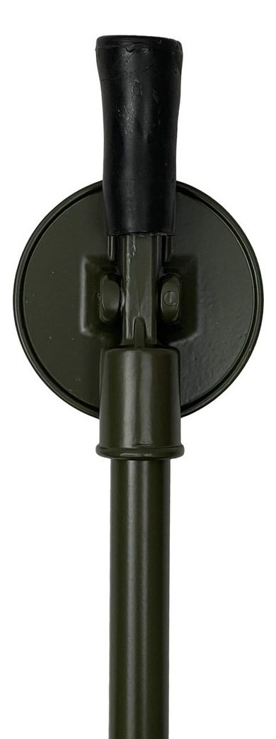 Luxury Tan Leather height-adjustable French style shooting stick with brass button alternate view