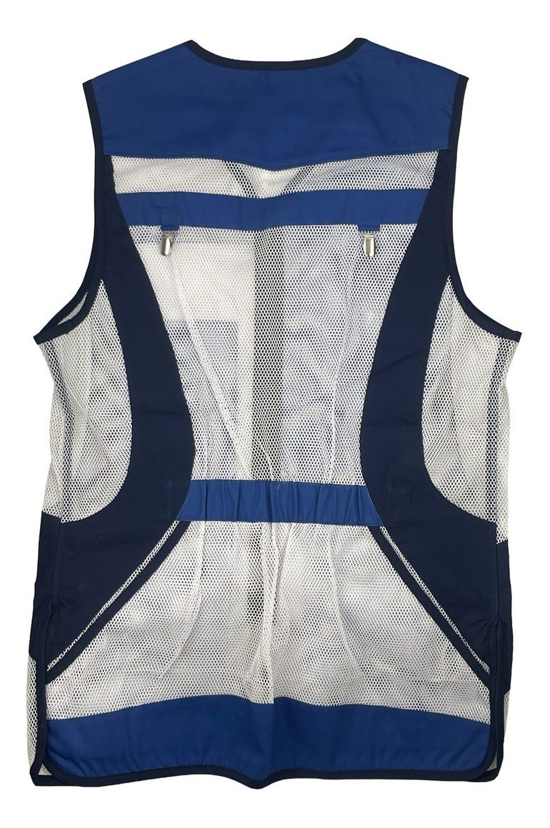 White and Blue Contrast netted lightweight Gilet