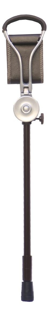 Beckenham Ascot Brown Leather Height-Adjustable shooting stick with rubber Ferrule