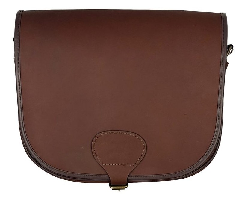 Cartridge Bag with large flap genuine leather