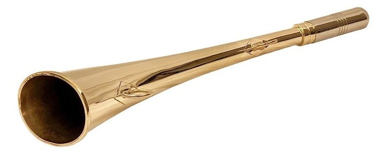 22 cm brass signal/ hunting horn alternate view