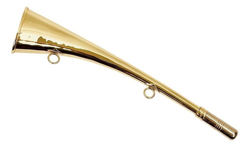 30 cm Brass signal/ hunting horn alternate view