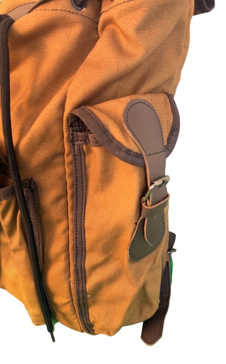 Safari bag in Tan canvas and leather triming alternate view