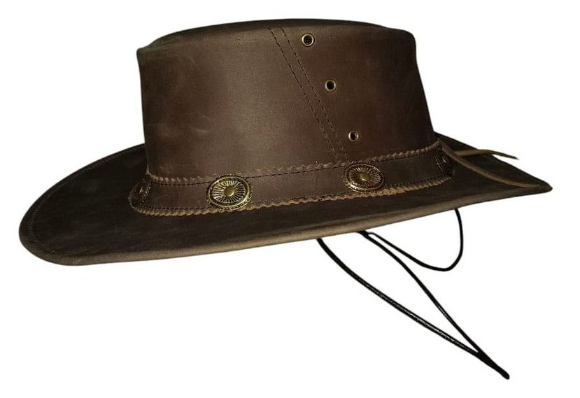 Leather Brown plain finish Cowboy Hat
